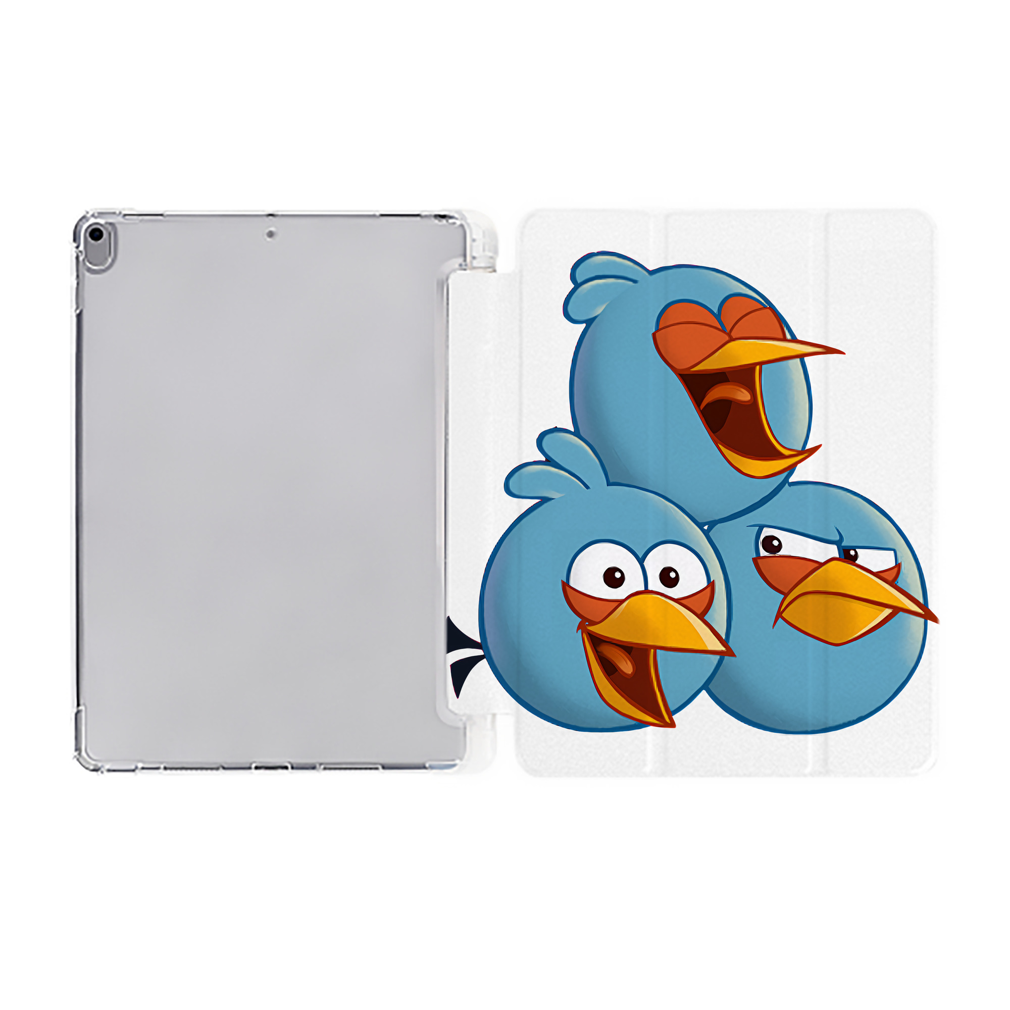 （画像用） Angry Birds アングリーバード IPad ケース ペン収納付き 三つ折りスタンド PUレザー×シリコン 対応機種9.5/10.5/10.9インチ